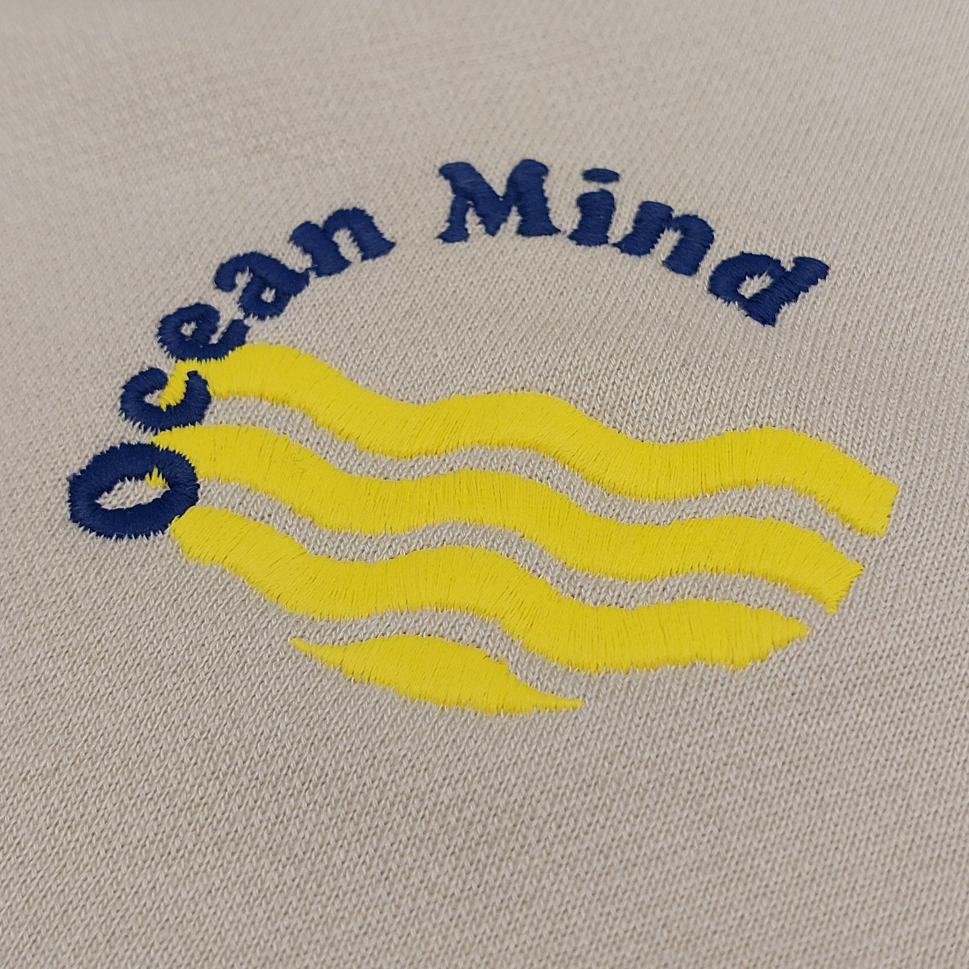 Sand | Hoodie | Ocean Mind | Embroidered Navy & Yellow