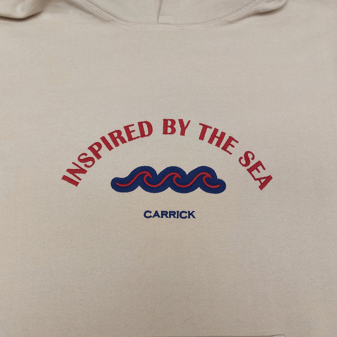 Sand | Hoodie | Inspired by the Sea | Bordeaux & Navy Embroidery