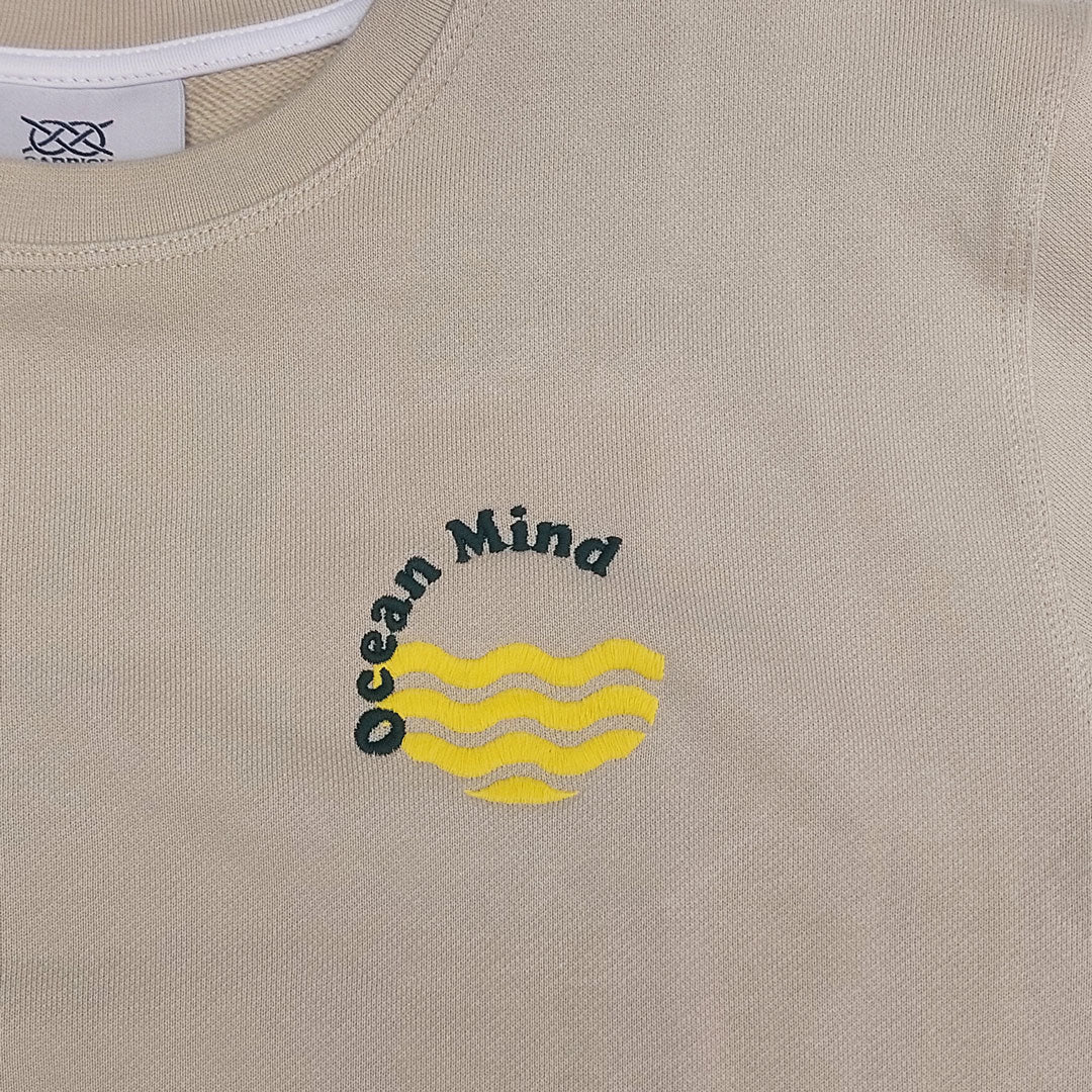 Areia | Sweatshirt | Ocean Mind | Bordado Amarelo & Verde