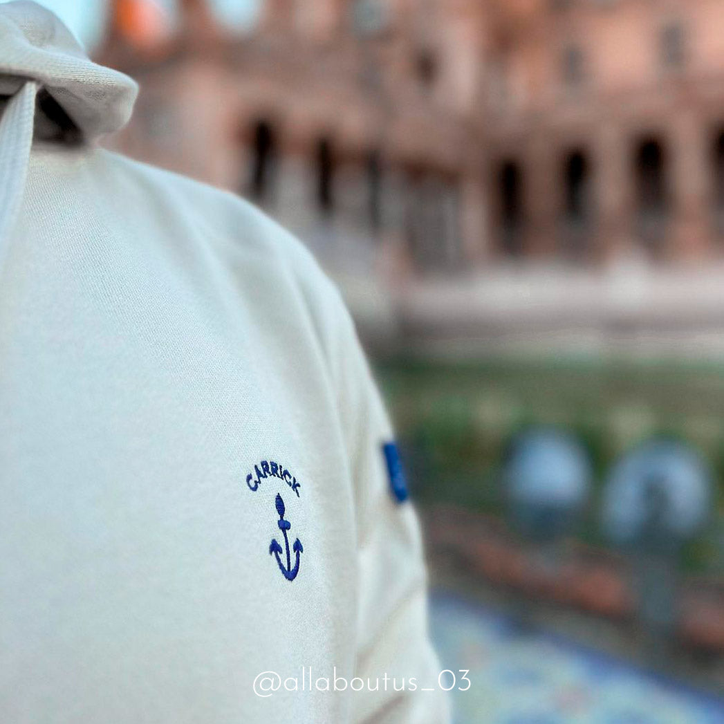 Sand | Hoodie | Delta | Navy Embroidery