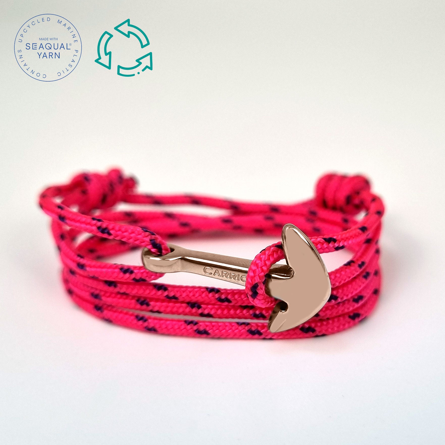 String Bracelet Golden Anchor - Pink