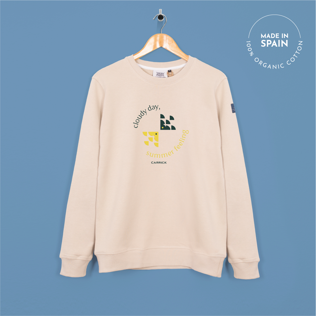Areia | Sweatshirt | Fish | Bordado Verde & Amarelo