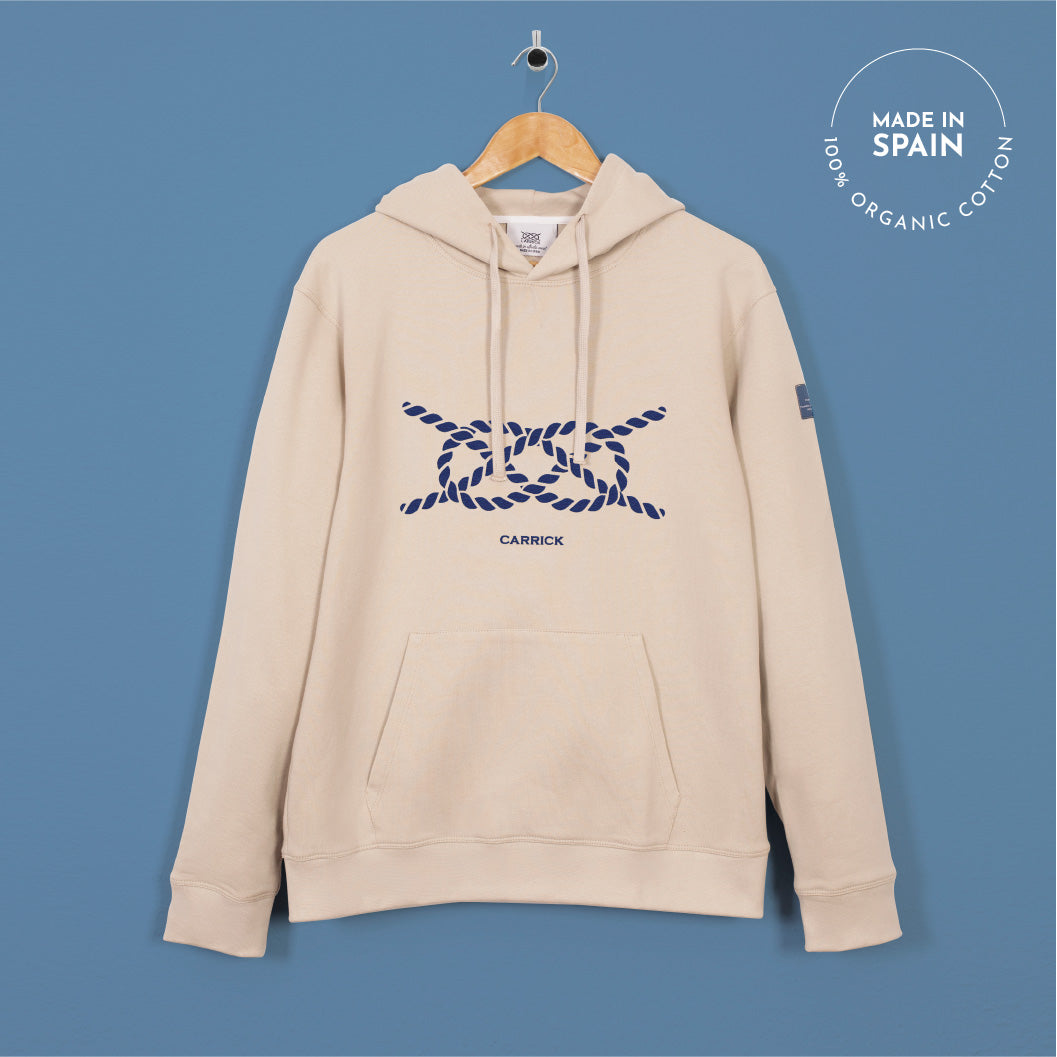 Sand | Hoodie | Carrick Knot | Navy Embroidery