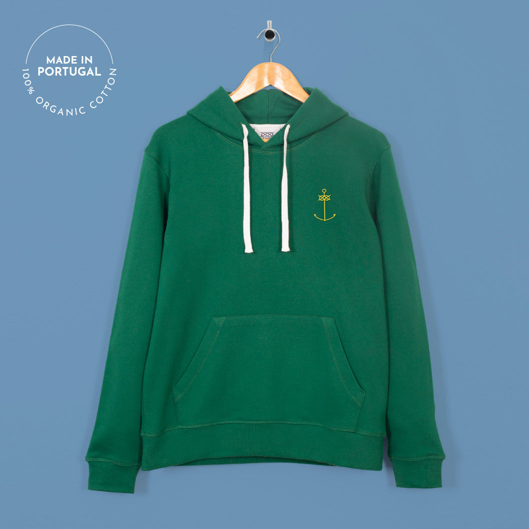 Green | Hoodie | Áncora | Yellow Embroidery